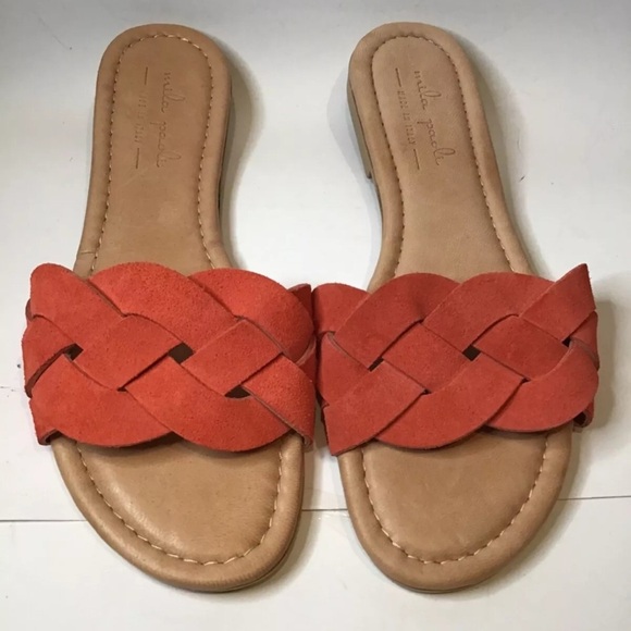 Mila Paoli Orange Leather Sandals Made In Italy Size 9 - Picture 6 of 6